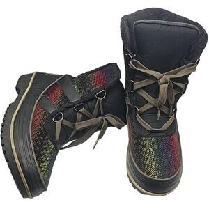 Sorel Tivoli II Waterproof Boots Womens 10 Multicolor Black Fabric Fall